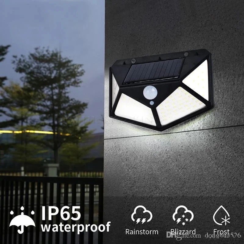222 100 LED Solar Light Outdoor Solar Lamp with Motion Sensor Solar LED Light Waterproof Sunlight Powered for Garden Decoration