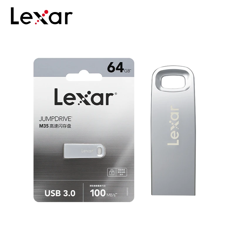 Lexar M35 USB Flash Drive 32GB Reading Speed 100Mb/s Metal Memory Stick USB 3.0 Pendrive 64GB Mini U Disk Pen Drive