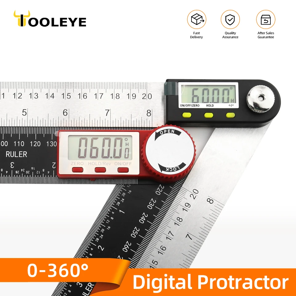 Digital Protractor Angle Ruler Goniometer Electronic Angle Meter Instrument Goniometry Digital Angle Gauge Angle Finder 200mm