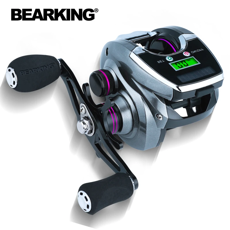 BEARKING 8.0:1 6+1BB Fishing baitcasting Reel 10KG power Low Profile Line Counter Fishing Tackle Gear with Digital Display