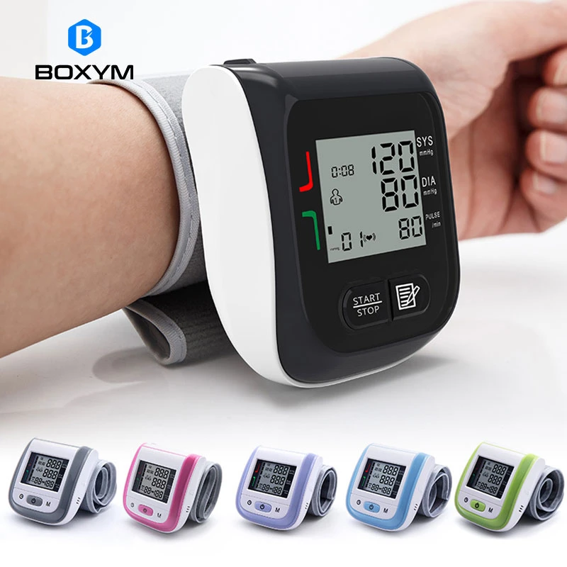 BOXYM Monitor Medical Digital LCD Wrist Blood Pressure Automatic Sphygmomanometer Tonometer Wrist Blood Pressure Mete Tonometer