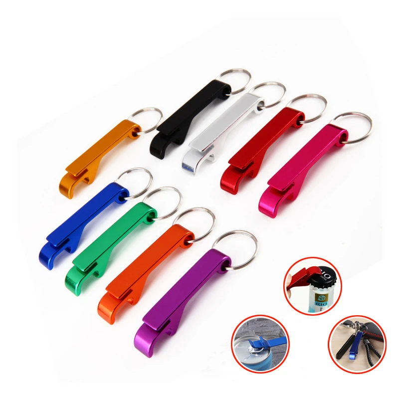 Mini Portable Pocket Bottle Opener Aluminum Beer Bottle Opener Key Ring Keychain Decor for Wedding Party Favor Gifts Bar Tools