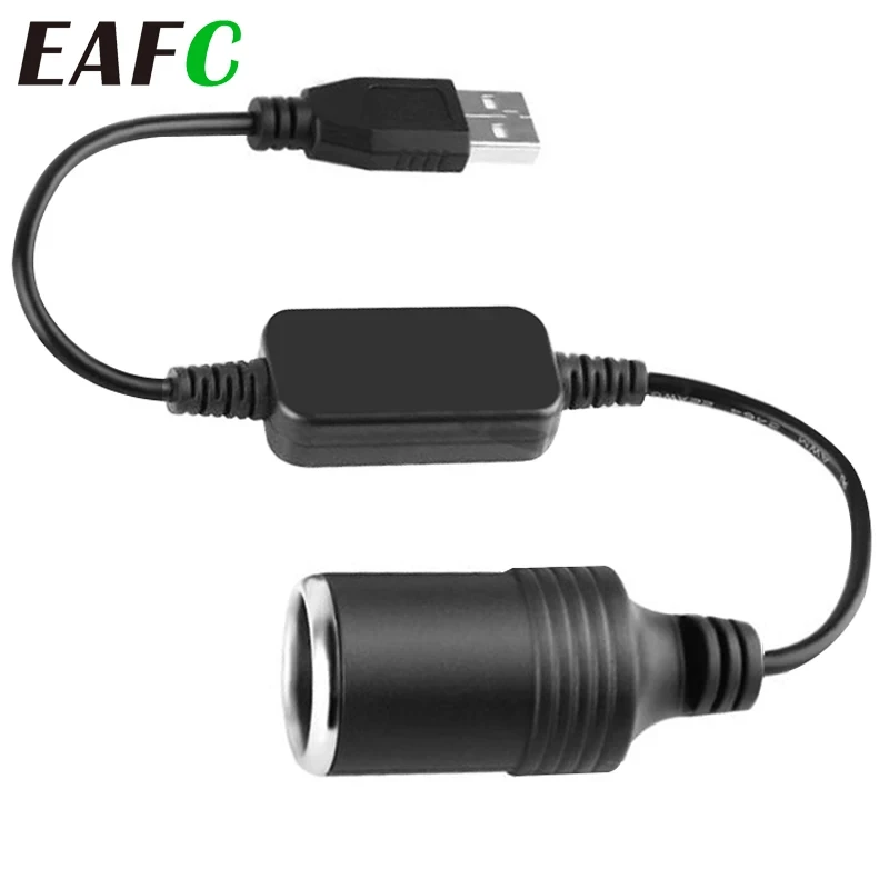 1pc 5V 2A USB To 12V Cigarette Lighter Socket USB Male to Female Cigarette Lighter Adapter Converter Car Electronics Accessories