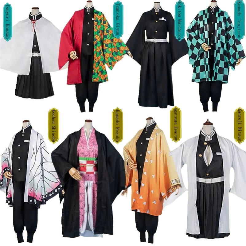 Hot Sale Anime Demon Slayer: Kimetsu No Yaiba Tanjirou Kamado Nezuko Cosplay Women and Men Kimono Cosplay Costume Sets