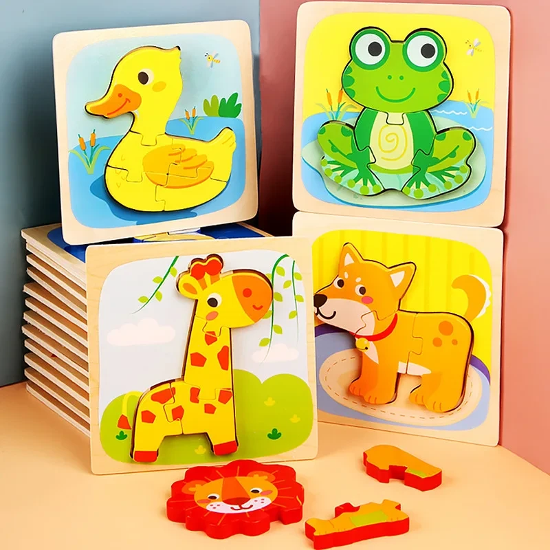 Cartoon Early Education 3D Jigsaw Puzzles Toy Puzzle Animal Children Toys