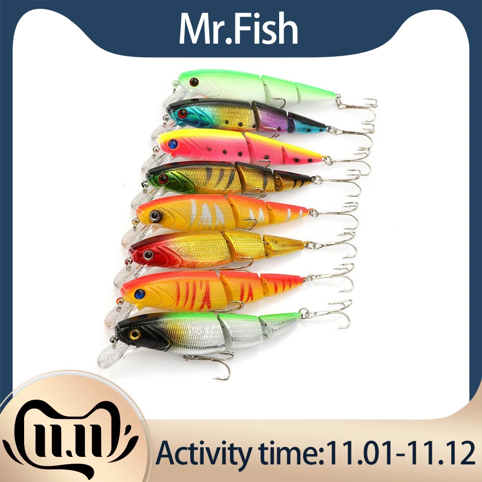 1PCS Jointed Fishing lure 10.5CM/15G Minnow plastic artificial fishing wobbler tools jerk fish esca tackle
