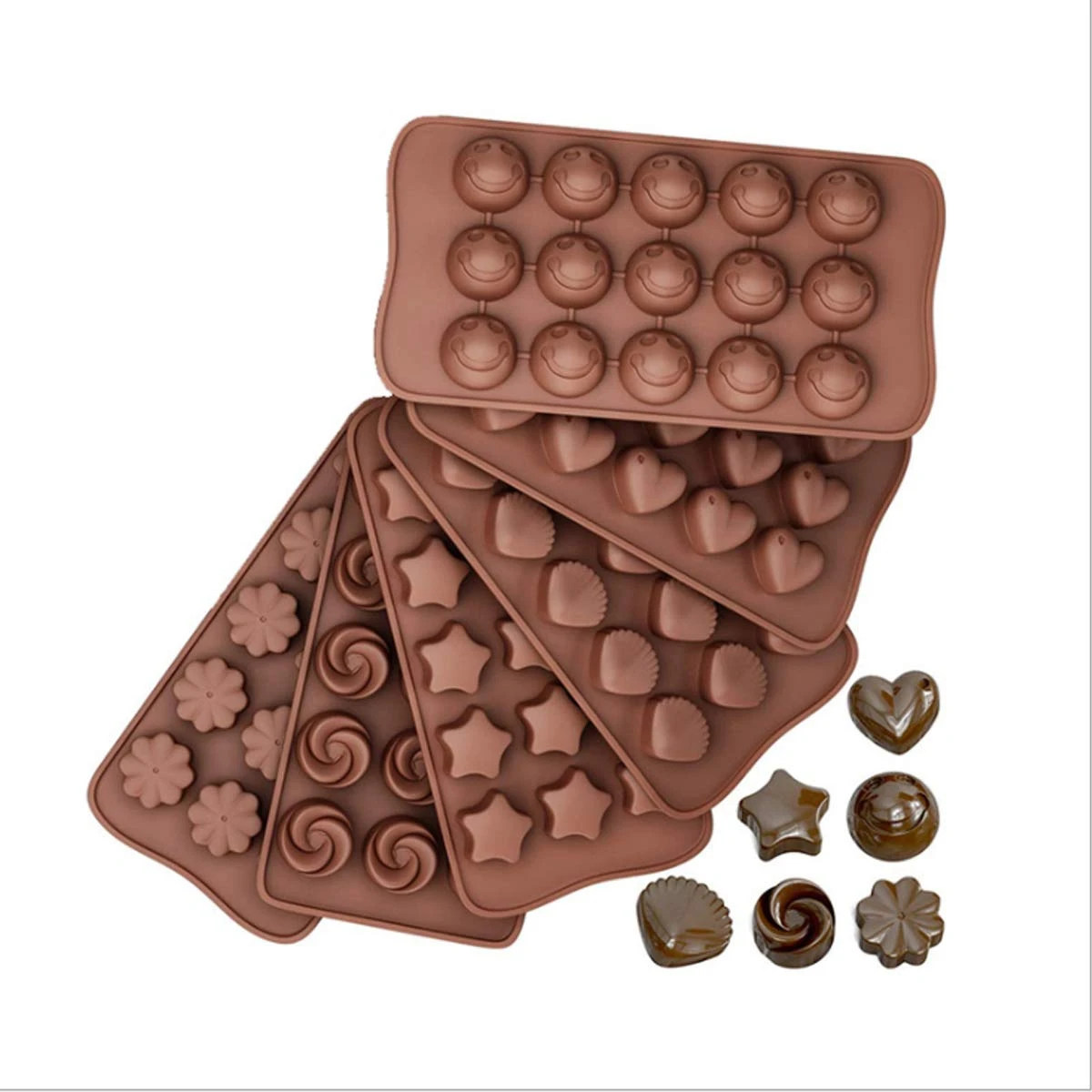 Creativity silicone chocolate fructose cake baking mold pudding ice grid candy shaping silicone mold  smiley, heart, animal