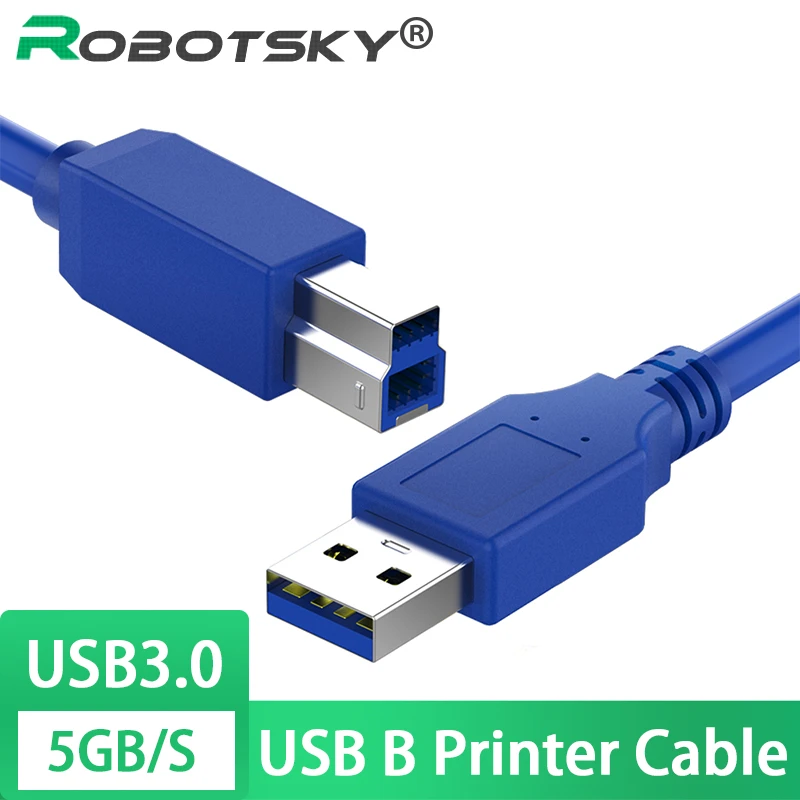 USB 3.0 Type A Male To Type B Male Data Sync Cord Printer Cable 0.8/1.2/m For HP IOGEAR Lexmark Samsung CyberPower