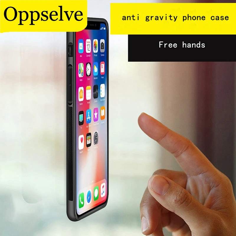 Anti Gravity Phone Bag Case For iPhone 11 Pro XS R X 8 7 6S 6 12 S9 13 Note 9 8 TPU Magical Nano Suction Cover Adsorbed Car Case