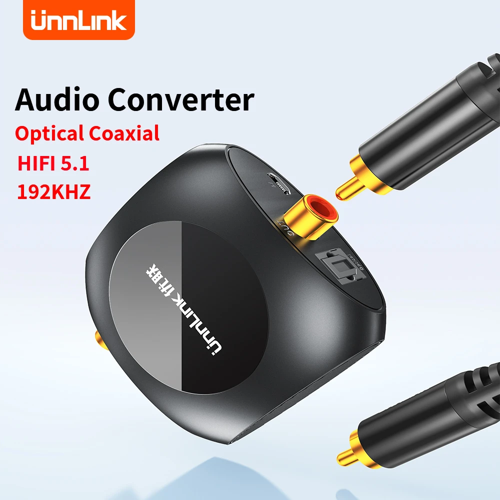 Unnlink HiFi 5.1 Audio Converter Optical Toslink To Coaxial Bidirectional Audio Decoder DTS Dobly AC3 192KHZ SPDIF Amplifier