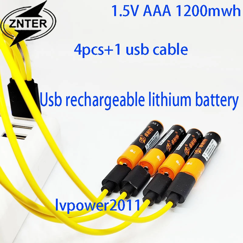 New product ZNTER  1.5V 900mwh USB Rechargeable AAA Lipo Battery  li-polymer lithium li-ion battery High capacity
