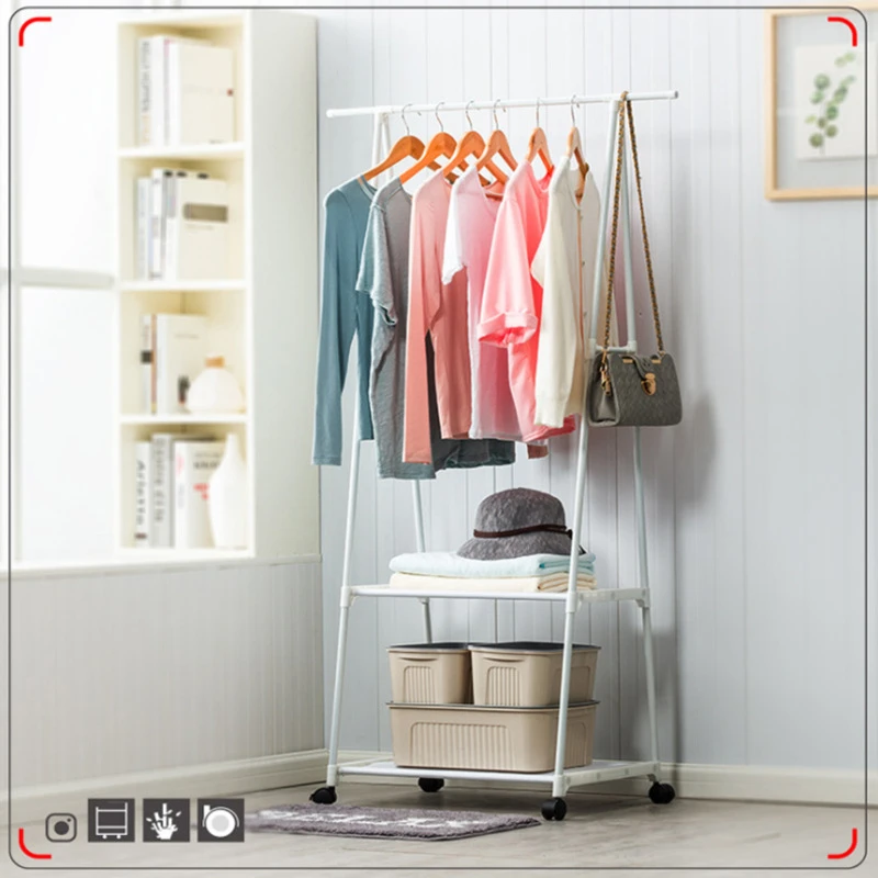 Multi-function Triangle Coat Rack Removable Bedroom Hanging Clothes Rack With Wheels Floor Standing Coat Rack Clothes Hanger