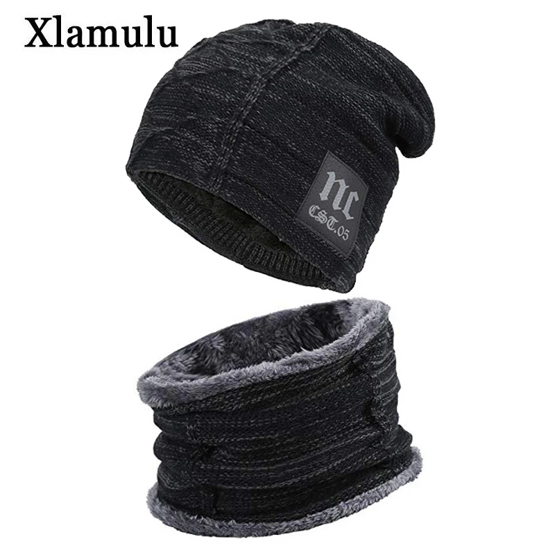 Xlamulu Skullies Beanies Winter Hats For Men Knitted Hat Women Gorras Baggy Warm Soft Neck Balaclava Male Bonnet Beanie Hats Cap