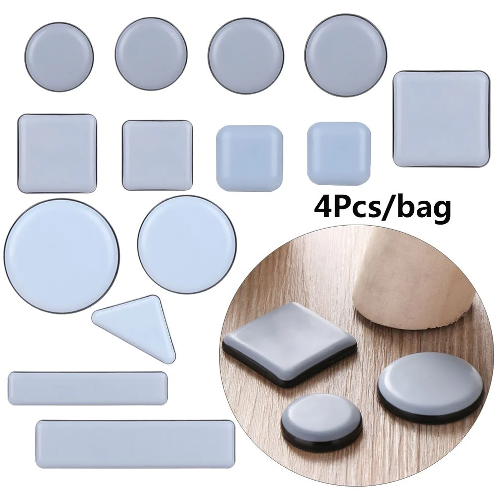 4pcs/set Self-Adhesive Table Chair Leg Bumper Sticker Pad Furniture Anti-slip Pads Protector Moving Anti-abrasion Floor Mat
