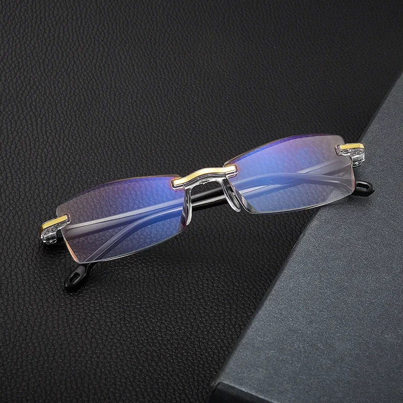 2021 Ultralight Rimless Anti Blue Light Reading Glasses Radiation Computer Presbyopia Readers spectacleso Reader Glasses