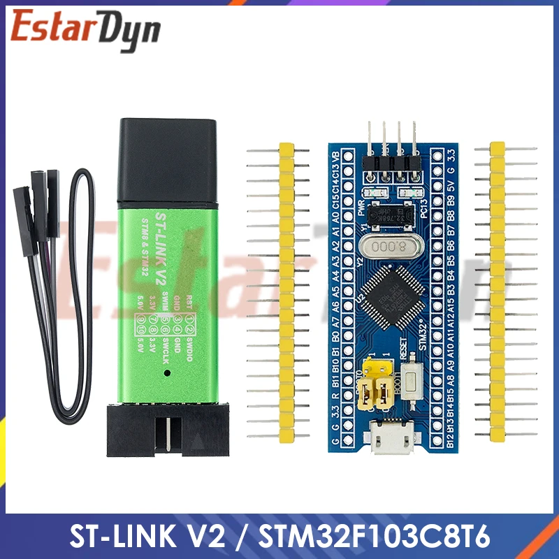 ST LINK Stlink ST-Link V2 Mini STM8 STM32 Simulator Download Programmer Programming With Cover DuPont Cable