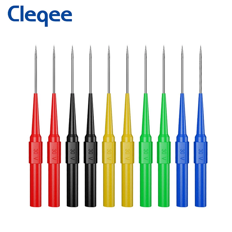 Cleqee P5007 Multimeter Test Probe Back Probes Insulation Piercing Needles with 4mm Socket Acupuncture Car Tool Kit 30V