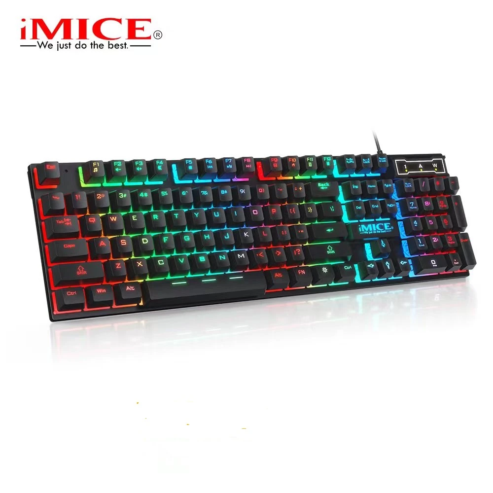 Gaming keyboard Gamer keyboard with backlight USB 104 Rubber keycaps RGB Wired Ergonomic Russian keyboard For PC laptop