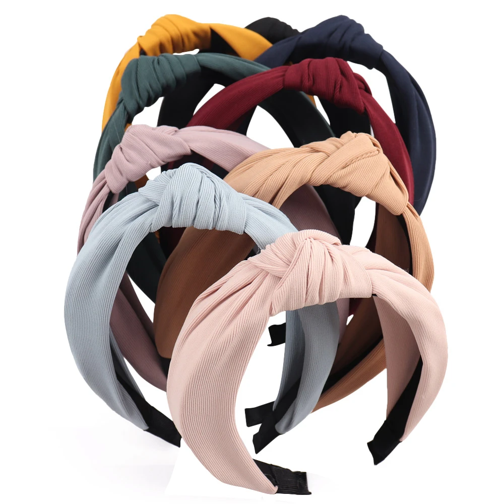 Xugar Solid Soft Knotted Flamingo Headband Hairband For Women Lady Hair Hoop Hair Accessories Headwear резинки для волос бандана