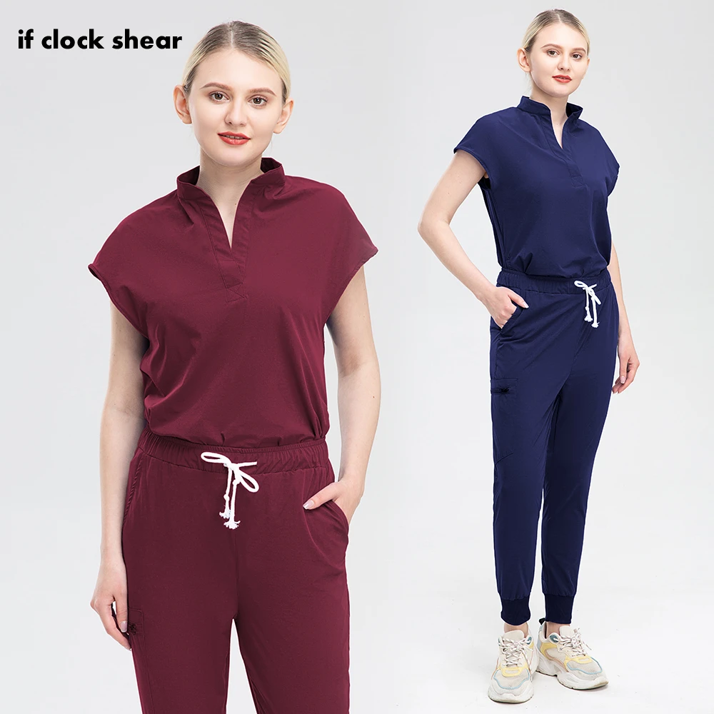 New Style Women Scrub Tops+pant Medical Uniform Surgery Scrubs Shirt Short Sleeve Nursing Uniform Pet Shop Doctor Nurse Workwear