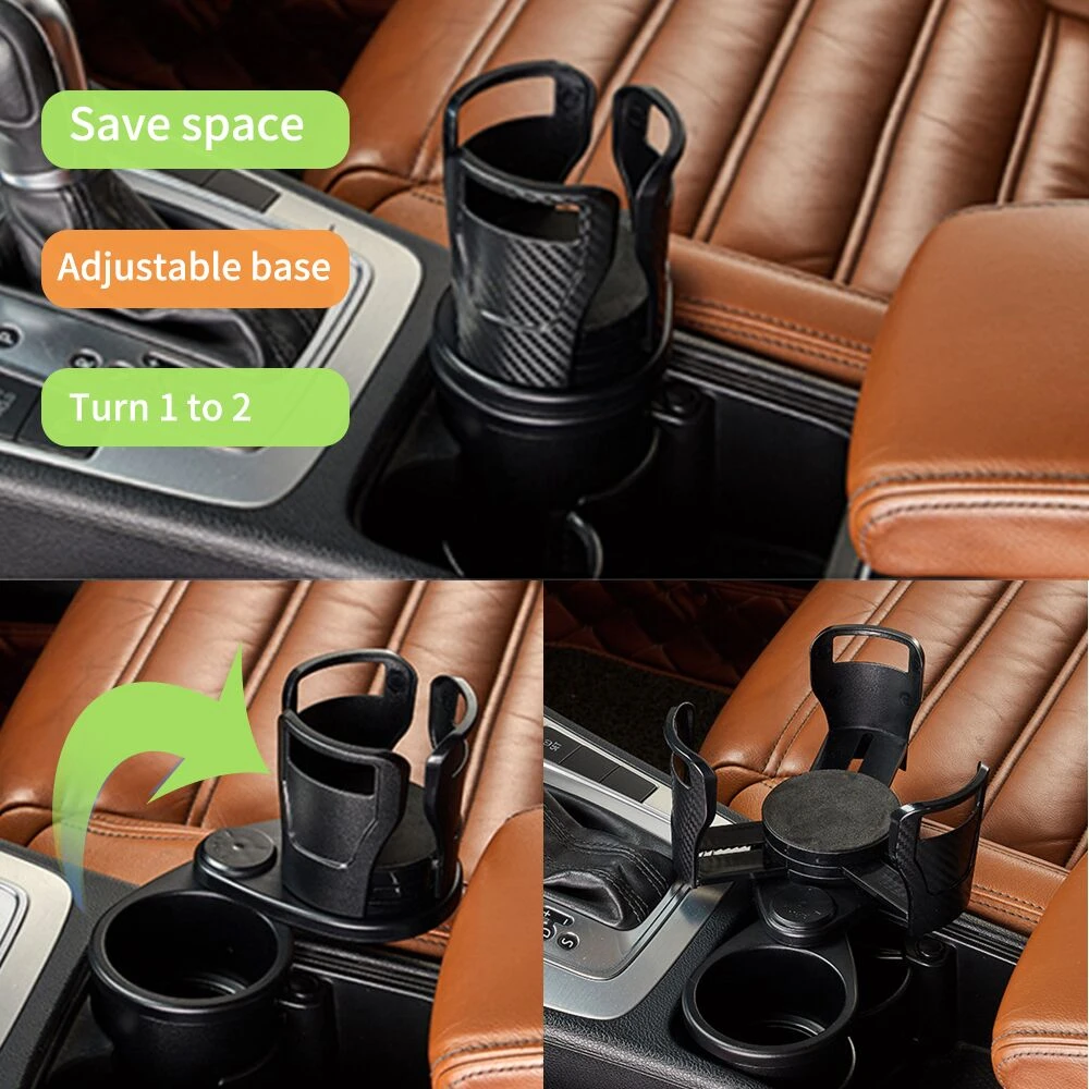 Foldable Car Drinking Bottle Holder 360 Degrees Rotatable Water Cup Stand Bracket Sunglasses Phone Organizer Stowing Tidying