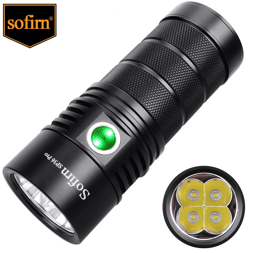 Sofirn SP36 Pro Anduril 4*SST40 Powerful 8000LM LED Flashlight USB-C Rechargeable 18650 Torch Super Bright Lantern