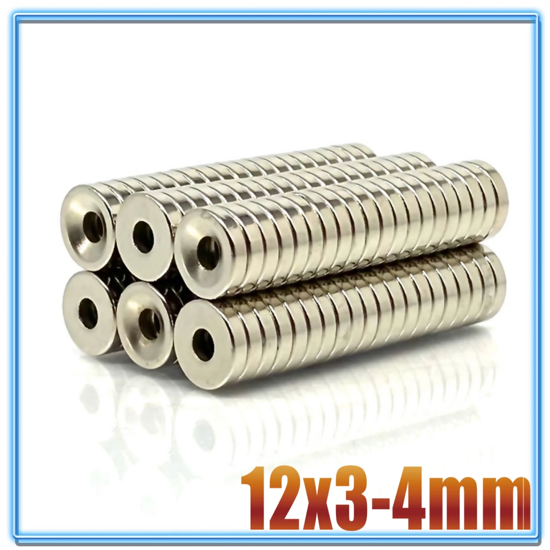 10/20/50/200/500Pcs Neodymium Magnet 12x3 Hole 4 N35 NdFeB Round Super Powerful Strong Permanent Magnetic imanes Disc 12*3 Hole4