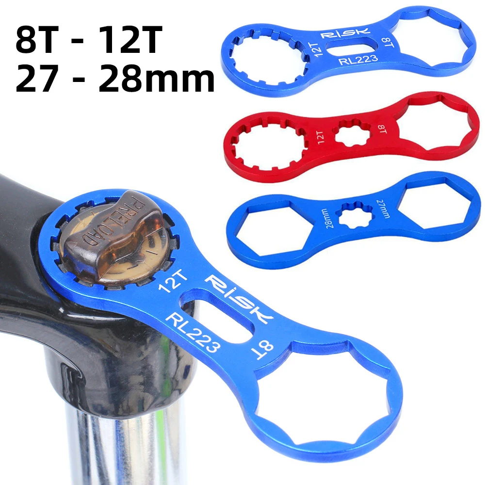RISK Aluminum Bicycle Front Fork Repair Tool For SR Suntour XCR/XCT/XCM/RST MTB Bike Front Fork Cap Wrench Disassembly Tools