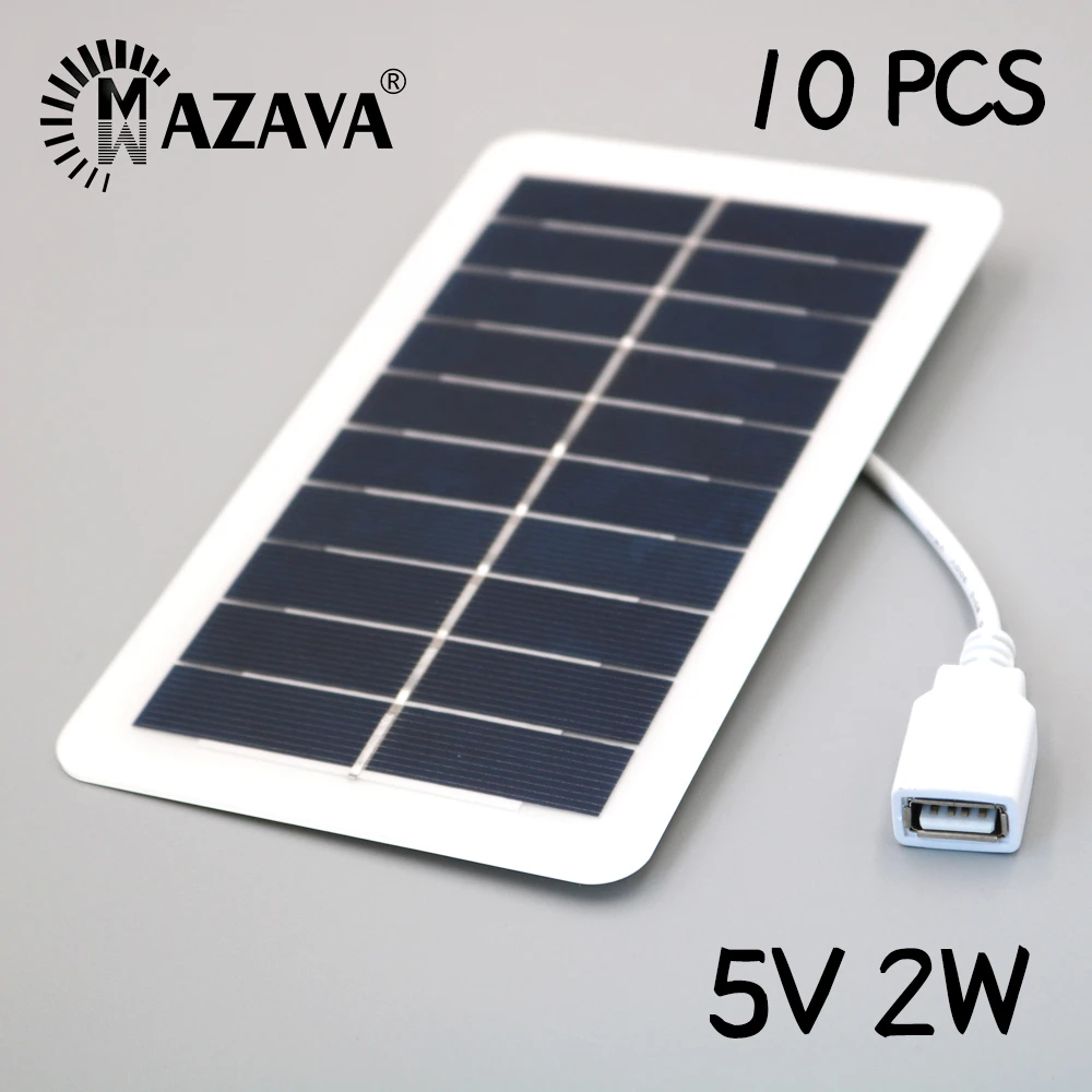 5V 2W USB Solar Panel Solar Charger Generator Outdoor Portable Solar Charger Pane Climbing Fast Charger Polysilicon Travel DIY