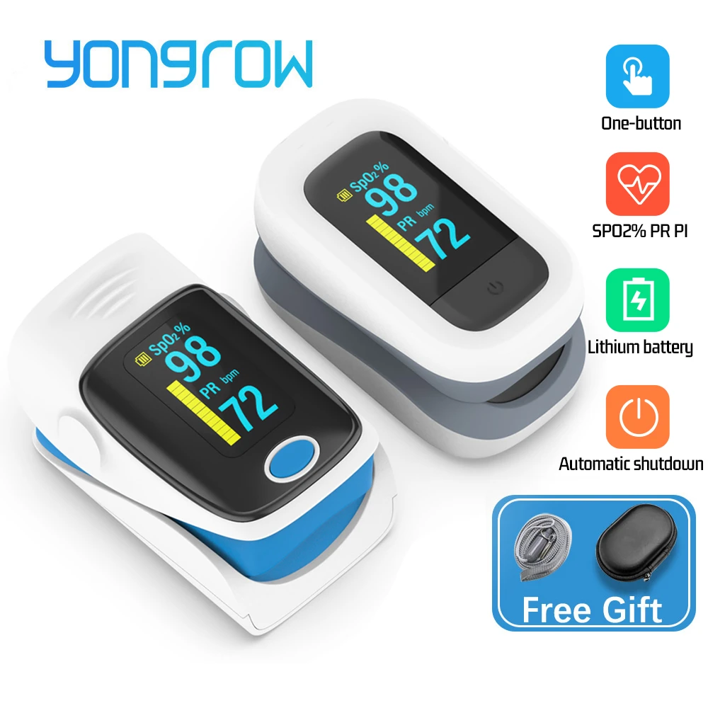 Yongrow Medical Finger Pulse Oximeter Blood Oxygen Saturation Meter Heart Rate Monitor OLED Oximetro de dedo Monitor Health Care