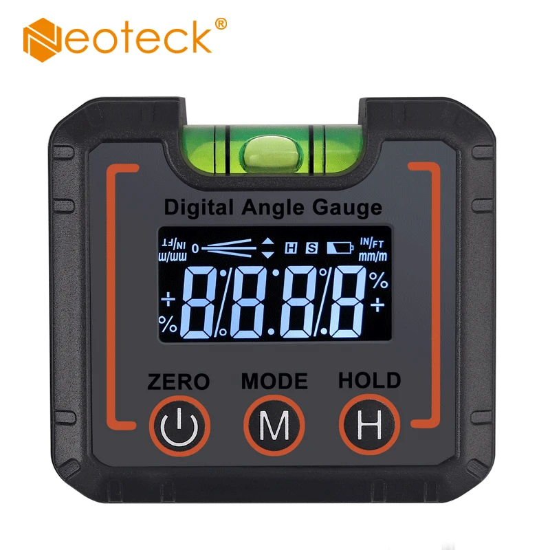 Noeteck Digital Angle Gauge Level Box Protractor Angle Finder Inclinometer with Magnetic Base With level bubble vial Protractor