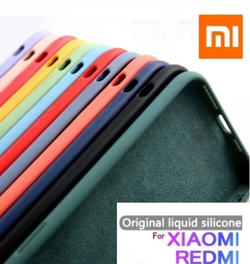 Liquid Silicone Original Case for Xiaomi Redmi Note 9s 8 6 7 9 pro 6A 7A 8A 10 Shockproof Back Soft Cover Note 9 s 8 T 9A capa