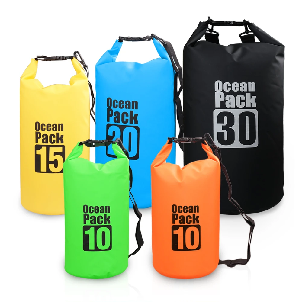 Waterproof Outdoor Backpack Dry Bag Swimming Bag Roll Top Dry Sack Dry Backpack Water Floating Bag For Boating Fishing Surfing