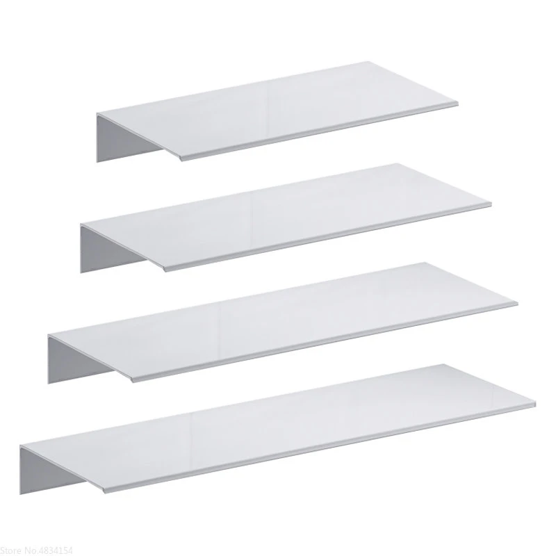 Bathroom Accessories Space Aluminum White Bathroom Shelves Kitchen Wall Shelf Shower Storage Rack 30-60cm Drop Shipping