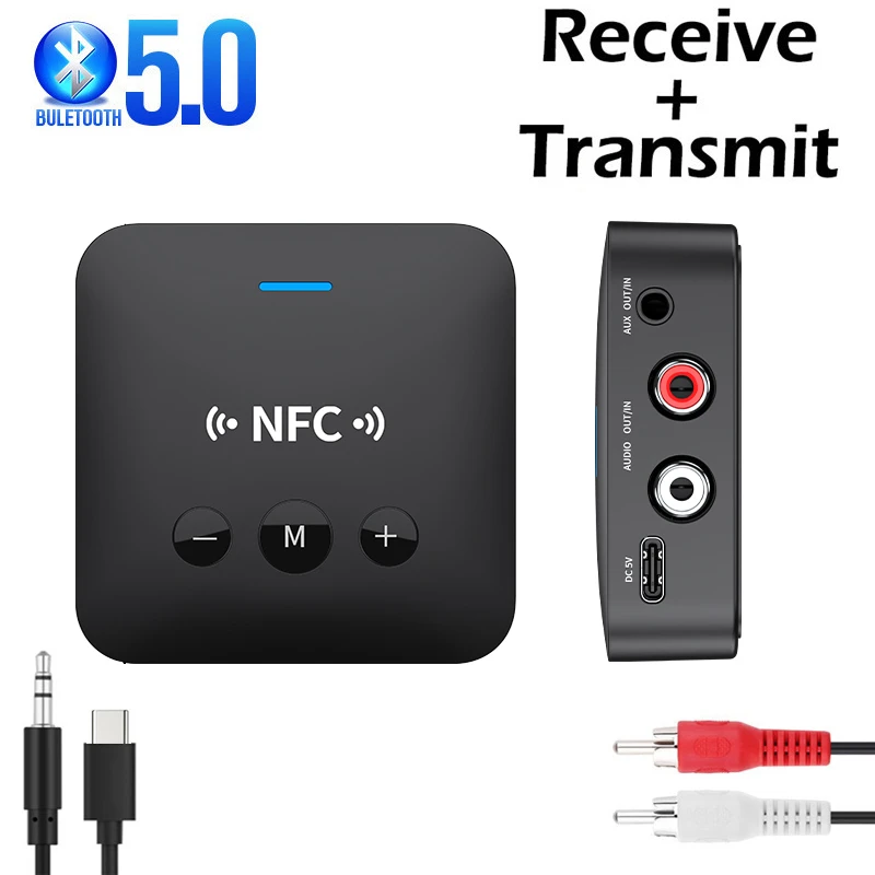 Bluetooth Receiver Transmitter BT 5.0 TF Card Stereo 3.5mm Jack AUX RCA Wireless Bluetooth Audio Adapter For TV  Car  Headphone