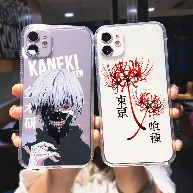 Soft Clear TPU Phone Case for IPhone 13 XR X XS 12 11 Pro Max 7 8 6S Plus SE2 Japanese Anime Tokyo Ghoul Japan Suave Cover Coque