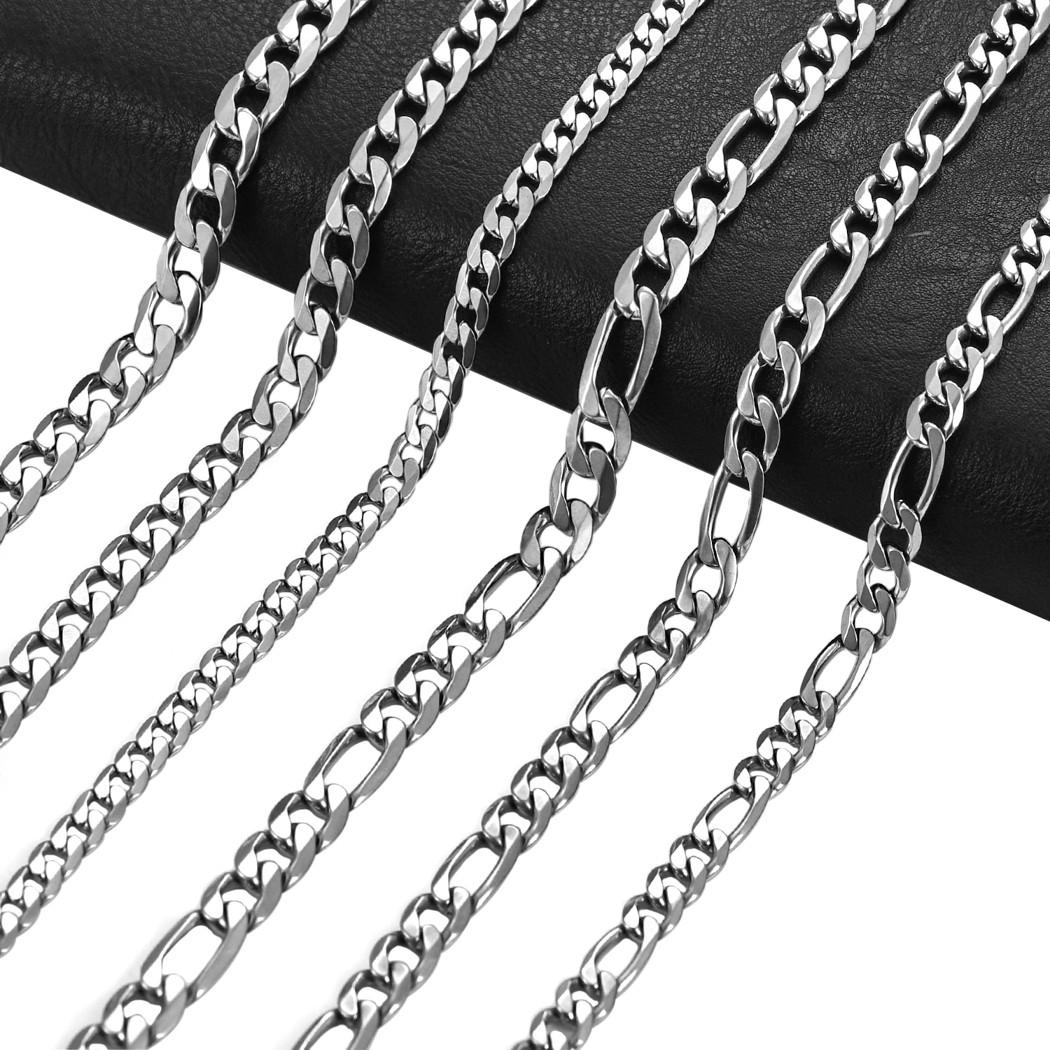 Fashion 316L Stainless Steel Chain High Quality Silver Color Figaro Necklace Chain Men and Women Jewelry Christmas Gift