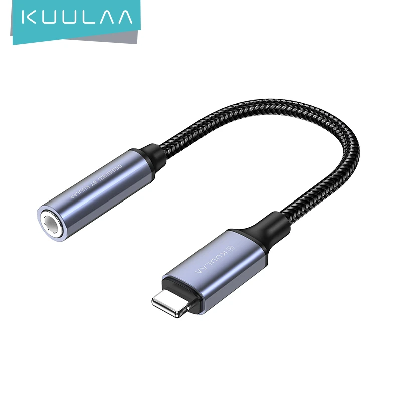 KUULAA For iPhone to 3.5mm Headphones Adapter For iPhone 13 12 11 Pro 8 7 Aux 3.5mm Jack Cable For ios Adapter Accessories