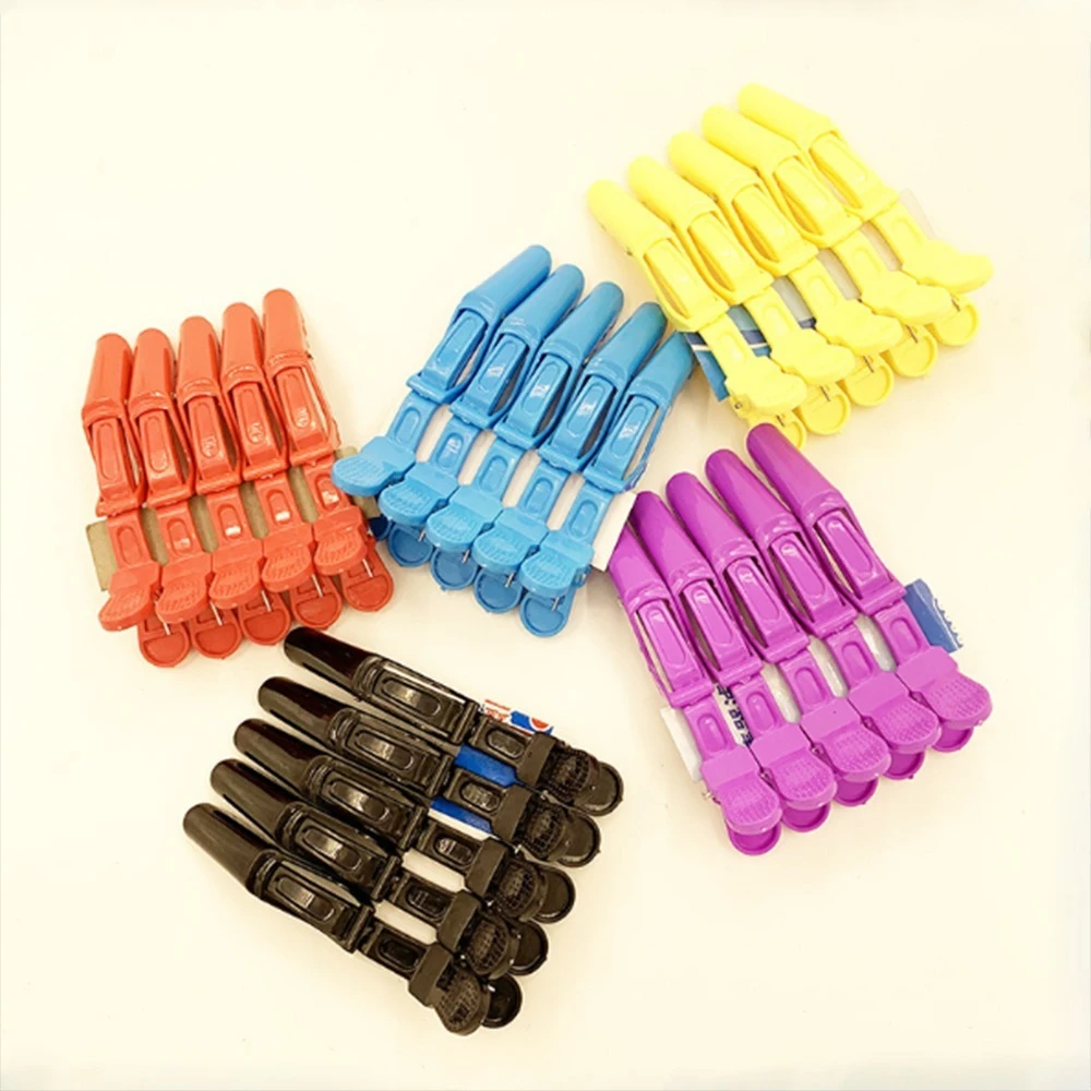 5Pcs Professional Hairdressing Hair Clips Clamps Claw Hair Section Clips Grip Crocodile Hairpins Salon Barber Hair Styling Tools