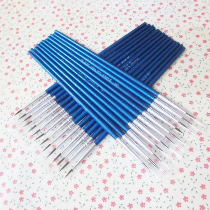 10Pcs/Set Fine Hand-painted Thin Hook Line Pen Short Wood Rod Drawing Art Pen Paint Brush Art Supplies Nylon Brush Special Offer