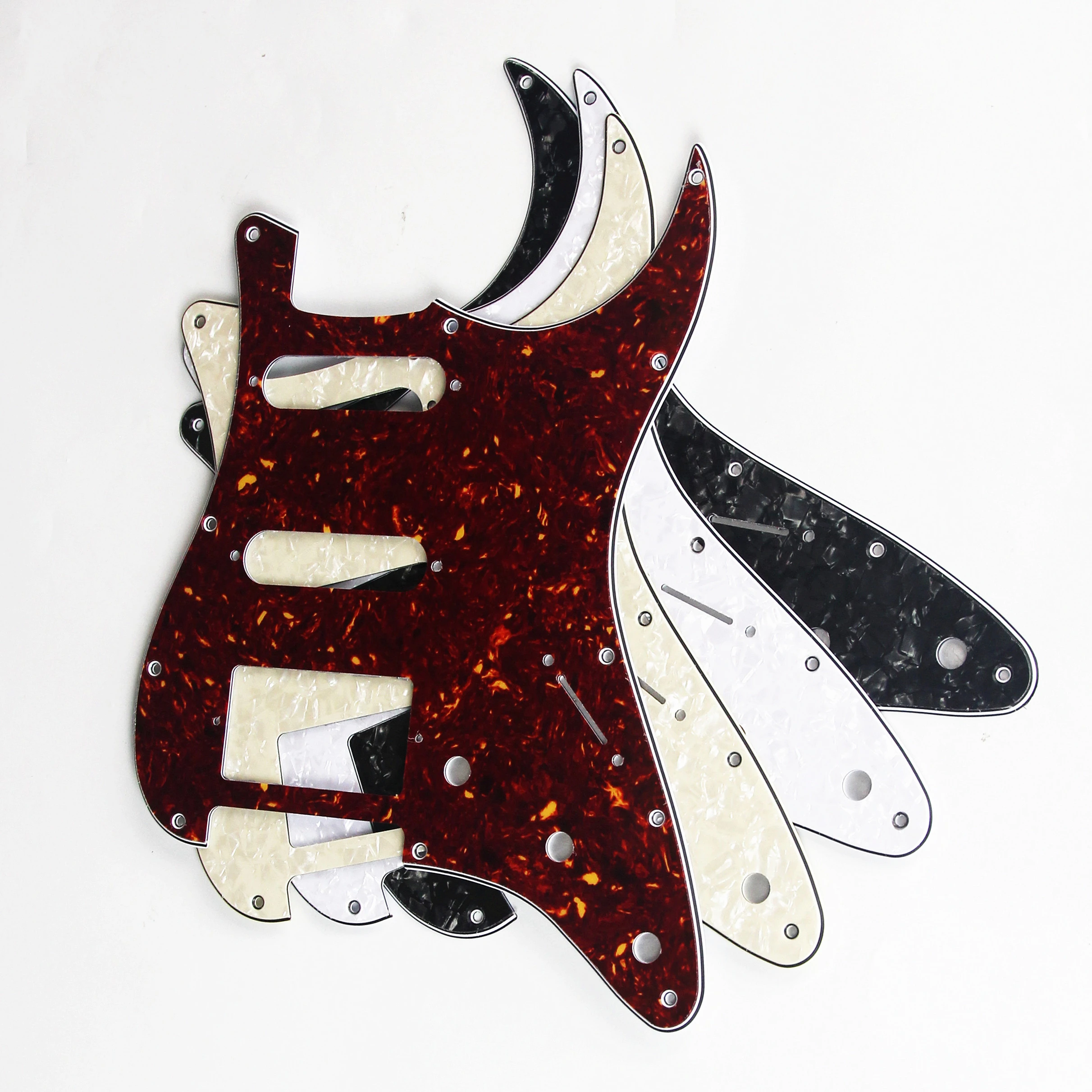 FLEOR Set of 11 Holes Electric Guitar Pickguard SSH HSS Guitar Scratch Plate & Screws Fit ST Guitar Parts,21 Colors Choose
