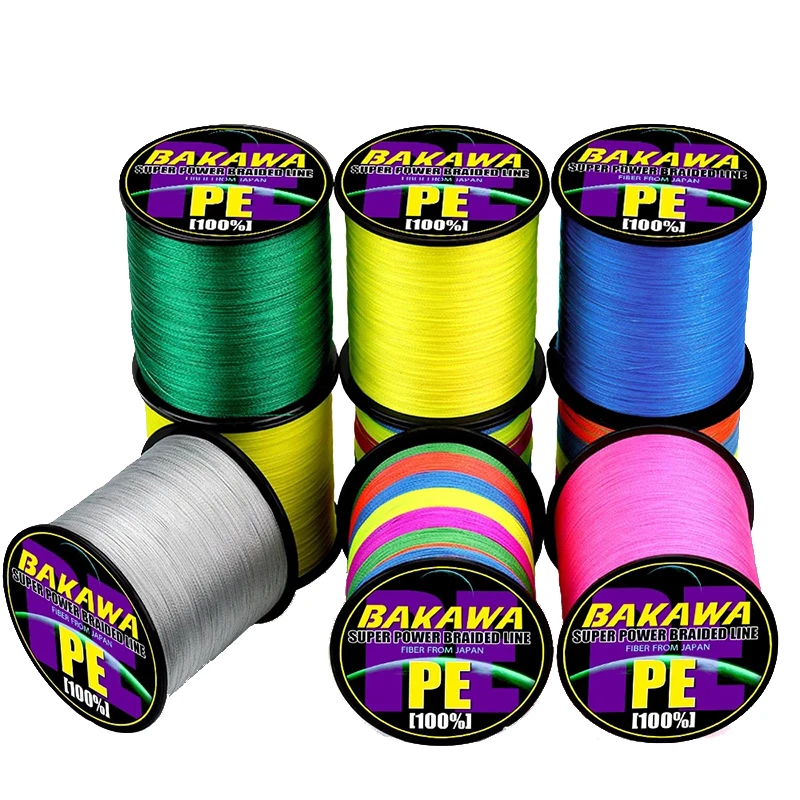 BAKAWA Braided Fishing Line 300M 4 Strands 10-120LB PE Multifilament  Fishing Line  Smooth For Carp Fishing