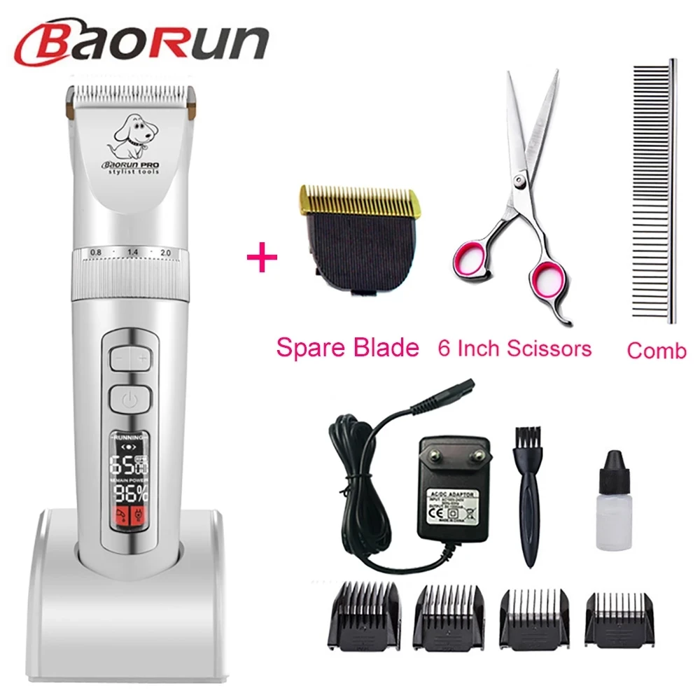 Baorun P9 Clipper Dogs Professional LCD Screen Pet Cat Clippers Electrical Grooming Trimmer Rechargeable Haircut Machine Animal