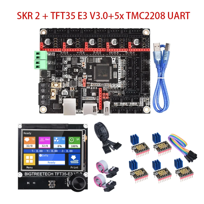 BIGTREETECH SKR 2 SKR V1.4 BTT SKR V1.4 Turbo Control Board Skr 2 SKR 1.4 32Bit TMC2209 TMC2208 3D Printer Parts For Ender 3 Pro