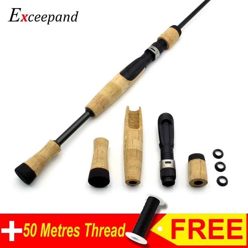 Exceepand Composite Cork Spinning Fishing Rod Handle Split Handle Grips Replacement Parts for Fishing Rod Building or Repair
