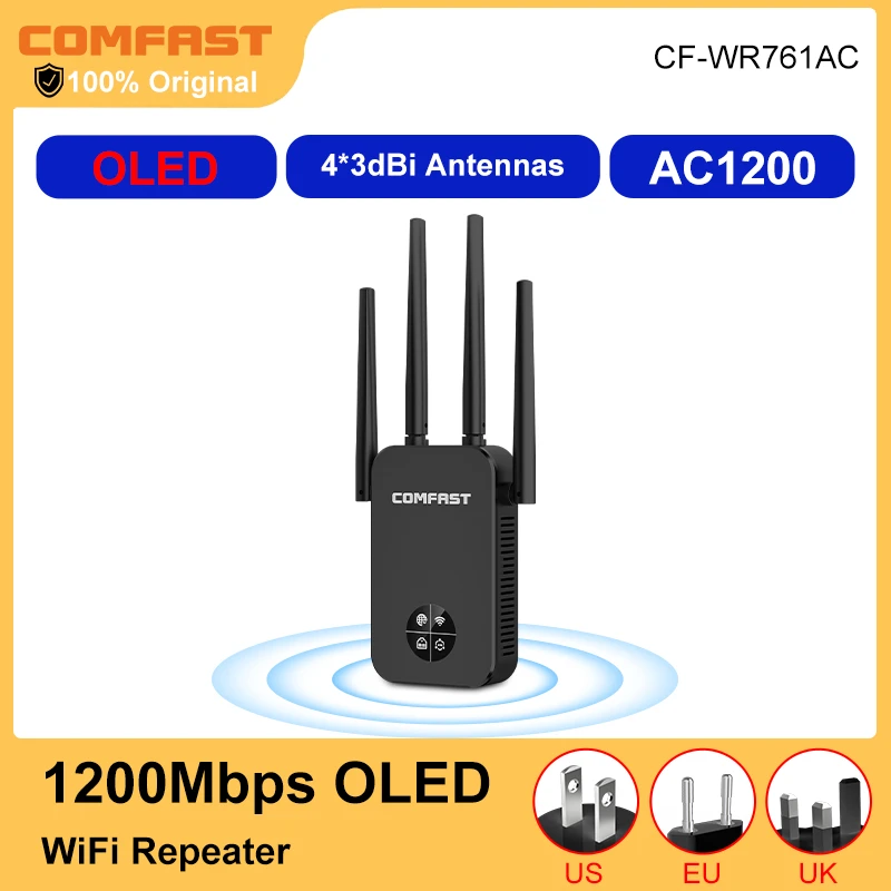Long Range Extender 802.11ac Wireless WiFi Repeater Wi Fi Booster 2.4G/5Ghz Wi-Fi Amplifier 300/1200 M wifi router Access point