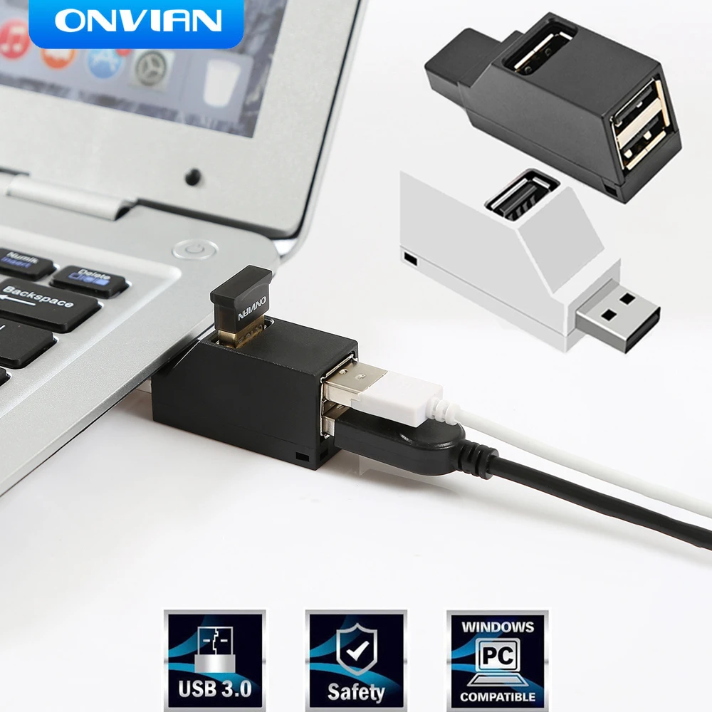 Onvian USB HUB 2.0 Multi USB Port 4 Port Hub USB Splitter High Speed Hub Adapter For PC Laptop Notebook Computer Accessories