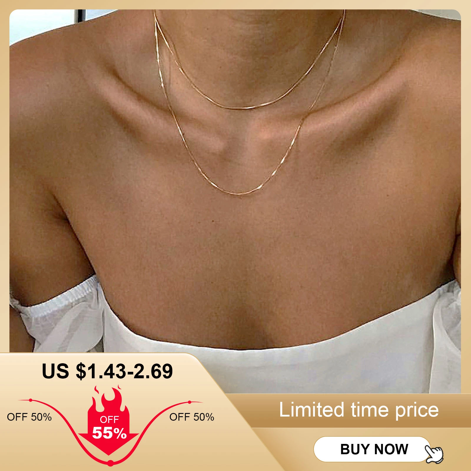 Women Round Snake Chain Necklace, Minimalist Stainless Steel Chain Neck Collar, Elegant Chic Street Sexy Chokers