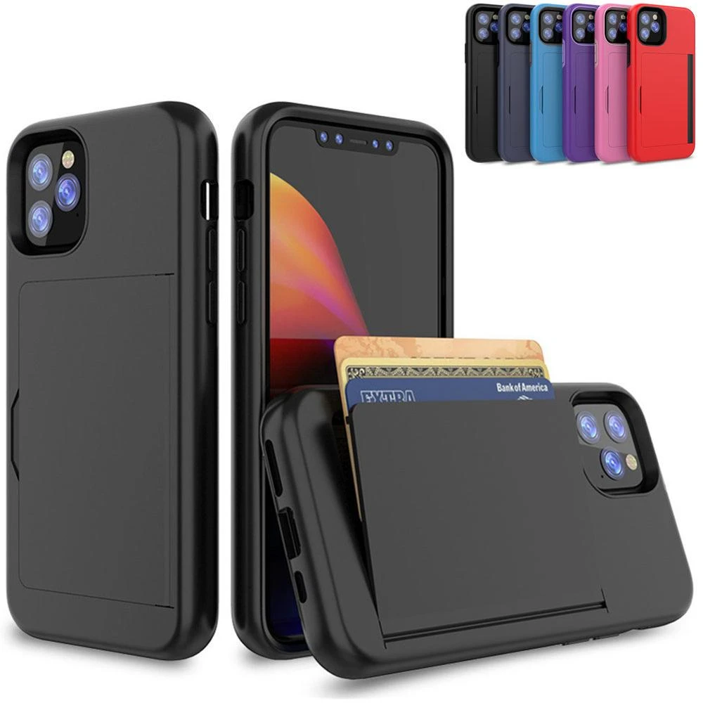 Candy Color Case For iPhone 11 Pro MAX 2019 7 8 Plus 6 6s X XS MAX XR Case Armor Card Slot Cover for iPhone 5.8 6.1 6.5 2019 7 8