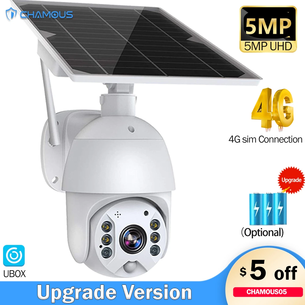 Wireless IP Camera Outdoor 4G Sim Card CCTV Camera WiFi Security Camera Solar Battery Video Surveillance Camera PTZ Mini Street